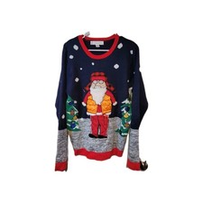 Ugly Christmas Sweater Party Hunting Deer Redneck Santa Hunter Medium