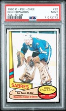 1980 O-PEE-CHEE #92 DON EDWARDS"ALL-STAR" GRADED PSA 9 MINT BUFFALO SABRES NHL