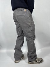 Vintage men’s baggy Carhartt cargo trousers W34 L32 Grey Cotton Relaxed Fit