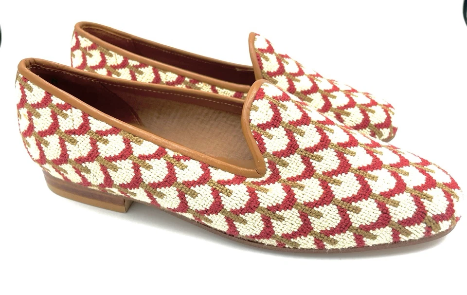 Женские винтажные мокасины Zalo с вышивкой размер 6 М гобелен тапочки Испания - Изображение 3 из 4