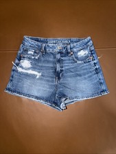 American Eagle Distressed Denim MOM SHORTS Blue STRIGID Women  s Size 6