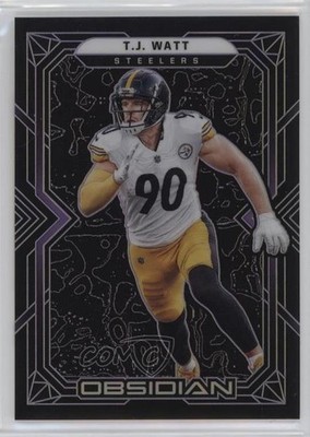 2022 Panini Obsidian Electric Etch Purple 29/100 TJ Watt #95 0rd2