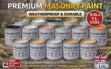 Exterior Masonry Paint 0.5L 1L Waterproof Brick Render Durable Wall 17 Colours