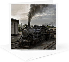 Photo of a Steam Engine - Greeting Card, 6 X 6 Inches, Single (Gc_173601_5)