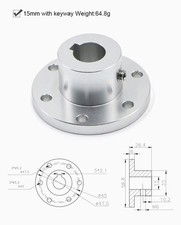 Wheel Flange Coupling Aluminum Alloy Diameter Keyway Coupling 1pcs--