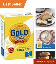 Versatile 5 lb Unbleached Bread Flour for Perfect Loaves, Rolls & Pizza Crusts