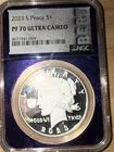 Silver 2023 Peace $1 Dollar NGC PF 70 Ultra Cameo Bert
