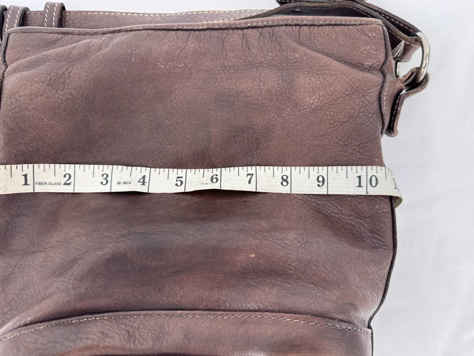 VTG ROOTS CANADA Brown Pebbled Leather Bucket Bag Crossbody Hobo Purse Handbag - Image 4 of 4