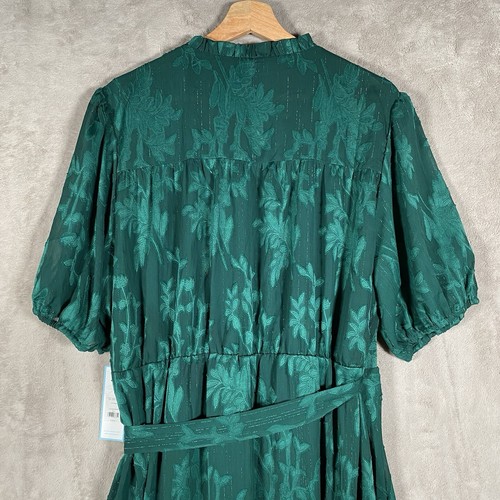 Draper James Dress XXL Short Sleeve Hi-Low Midi Wrap Green Cocktail Party - Picture 6 of 13