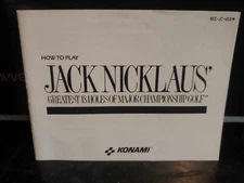 JACK NICKLAUS' Golf NES Nintendo Game Original 1989 Instruction Manual Booklet
