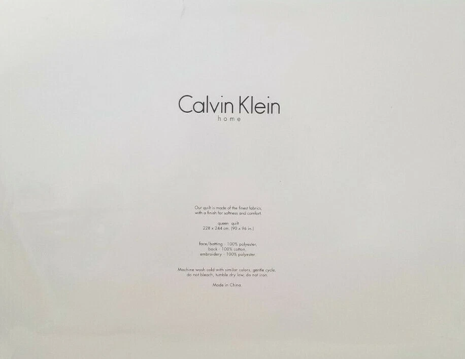 Edredón Queen Calvin Klein bordado plateado/azul nuevo en paquete Foto 2 de 4