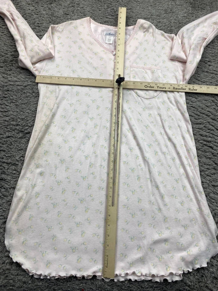 Camisón Aria Mujer XS Rosa Floral Volantes Borde Abuela Prendas para dormir Pijama Vestido Foto 4 de 4
