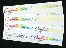 Mrs Grossman Three 2x6 inch Sheets Vintage "Congratulations' Stickers (c-1999)