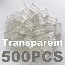 500x 1x2 Transparent Ice Modified Masonry Profile Fit Bricks Wall 98283 Lot MOC