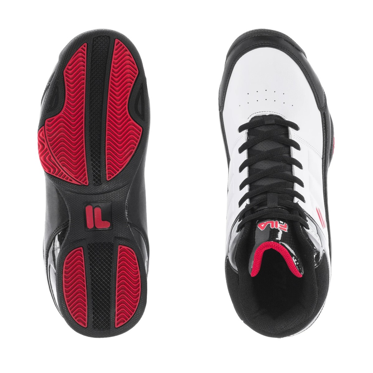 FILA Mens Change the Game High Top Shoe Black Red USA 10 FILA Change The Game High Top Basketball Shoes (Black, Size11) main image 2