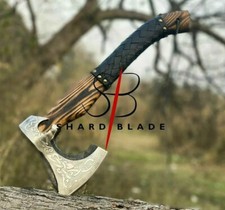 HAND FORGED Carbon Steel Hatchet VIKING Axe Battle Ready Throwing Axe Sheath