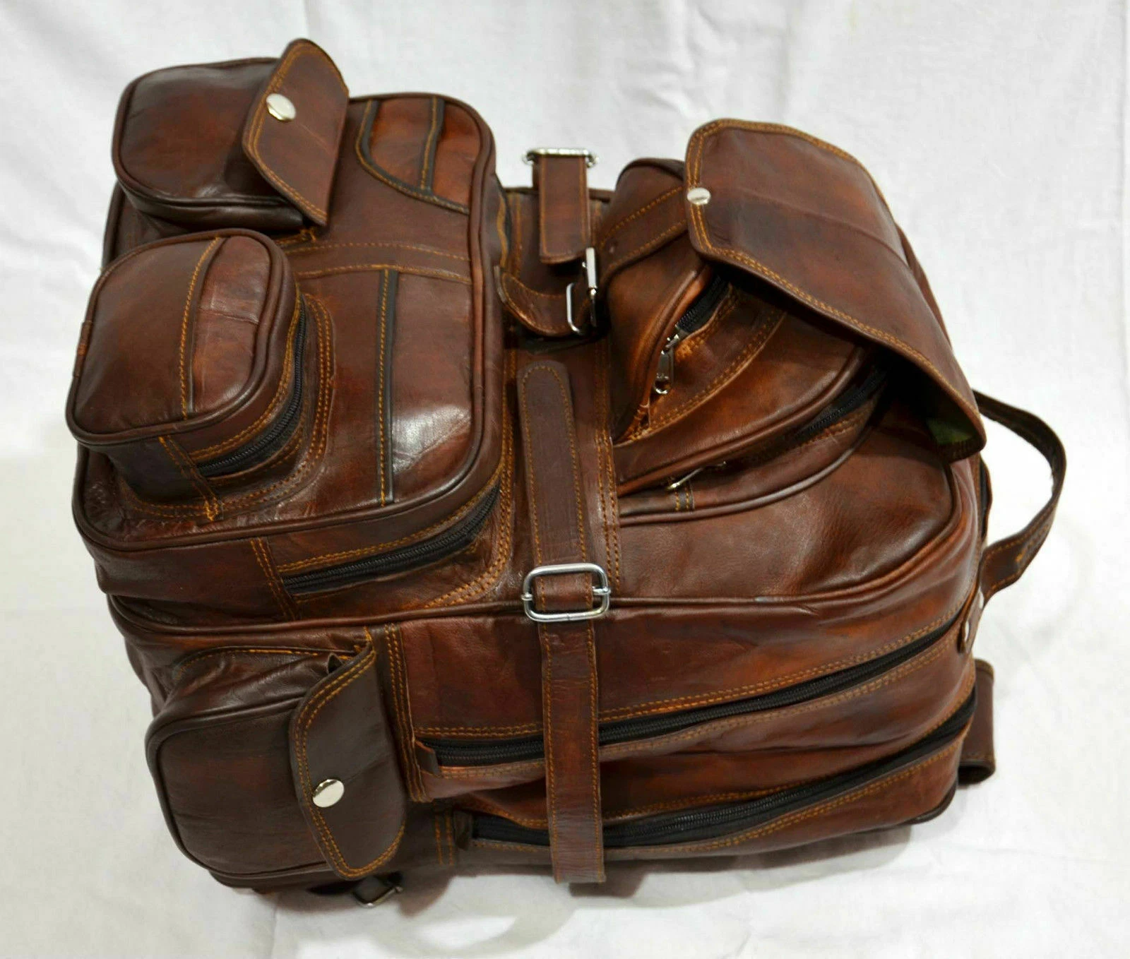 Bag Backpack Leather Men Travel Satchel Rucksack School Shoulder Laptop Vintage