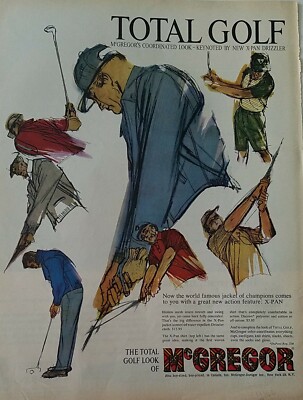 1962 vintage men's McGregor golf golfing clothing fashion ad