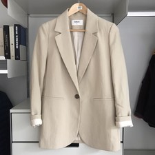 Bnwt Ba&sh Pael Beige Linen Blend Jacket - Size 0 (uk8)