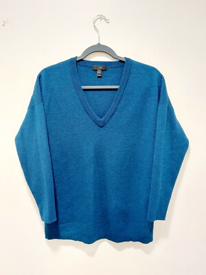 J.Crew/Sweater/Women/Small/V-neck/Merino Wool/Side Pockets/Green/95622/