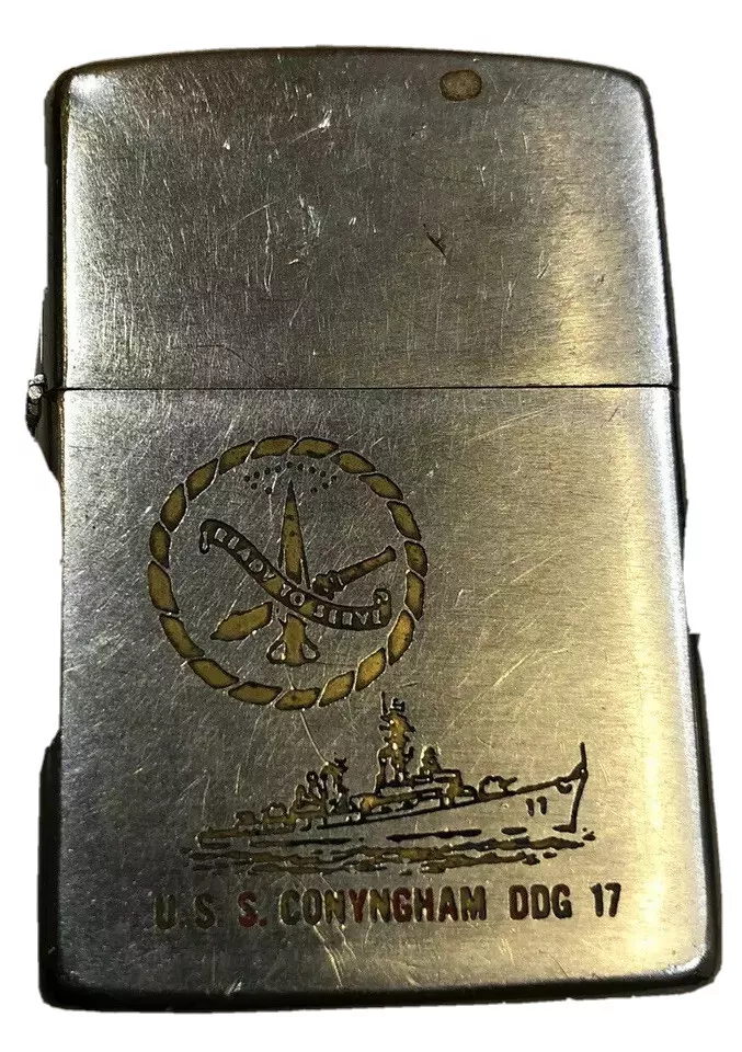 RARE ORIGINAL VINTAGE 1966 WAR ISSUE ZIPPO U.S.S.CONYNGHAM DDG 17. USA  LIGHTER