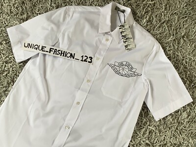 CHRISTIAN DIOR X AIR JORDAN 40 SHORT SLEEVE BUTTON UP WORK SHIRT