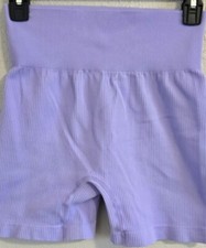 Women s Women's Yoga Shorts Ribbed Stretch Lavender Size M Exercise Running