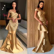 Pleat Ruffle Trumpet Long Dresses Prom Sizes Available Pastrol Modern Style