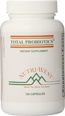 Nutri-West Total Probiotics 120 Capsules, Gut Health Support, Magnesium