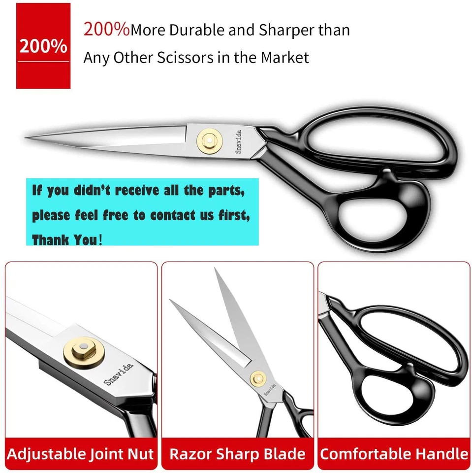 Fabric Scissors Tailor Sewing Shears - 9 Inch Heady Duty Scissors for Fabric Cut - Image 4 of 4