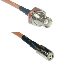 RG400 BNC FEMALE BIG BULKHEAD to MINI UHF FEMALE RF Cable FAST-SHIP LOT