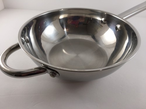 Wolfgang Puck Cafe Collection 18/10 Stainless Steel 10” Stir Fry Pan Wok Skillet - Picture 4 of 7