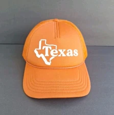 AMERICAN NEEDLE TEXAS FOAMY VALIN TRUCKER MESH BACK HAT ORANGE SNAPBACK 