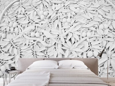 3D White Branch ZHUA47190 Wallpaper Wall Murals Removable Self-adhesive Ann