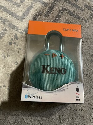 Clip 3 Max Portable Waterproof Bluetooth Rechargeable Speaker Aqua NEW Keno