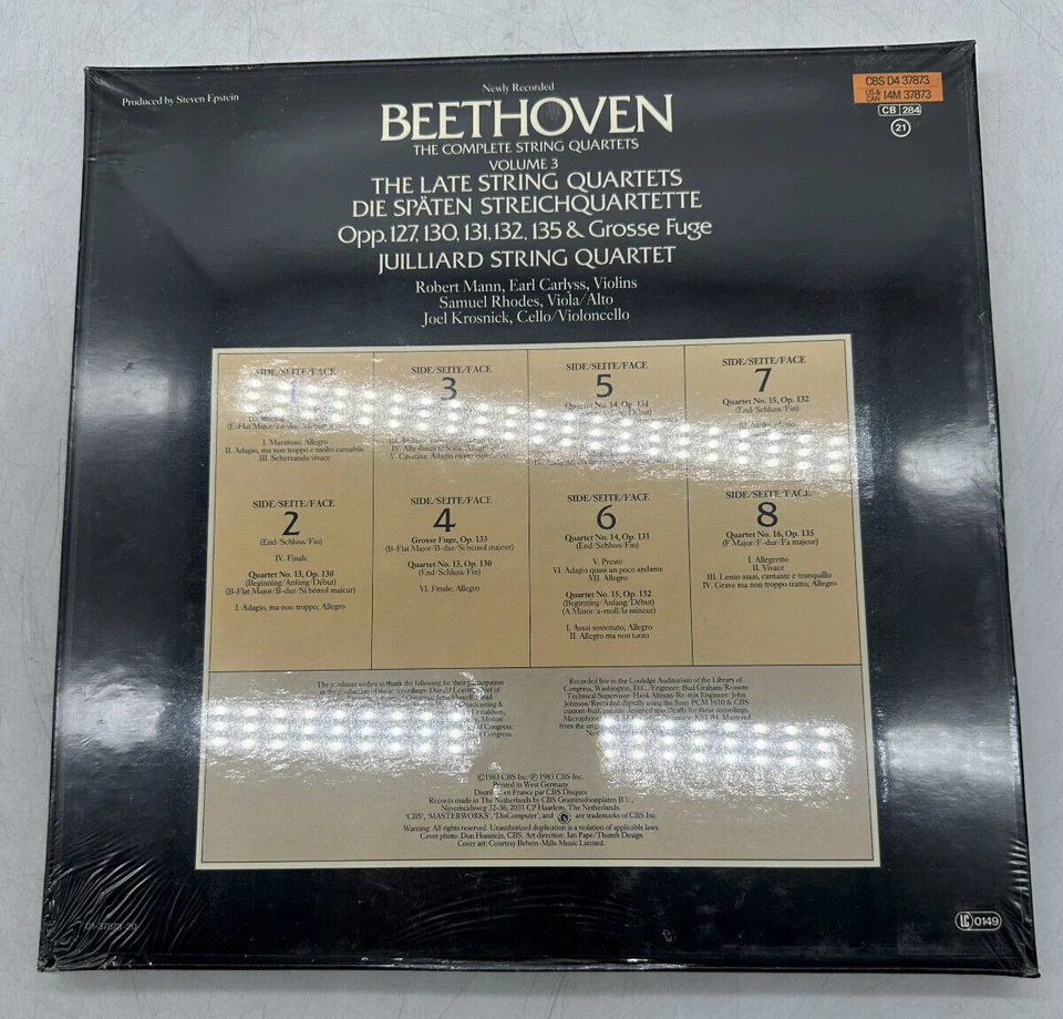 Beethoven Juilliard String Quartet The Complete String Quartets Volume 3 - Image 3 of 4