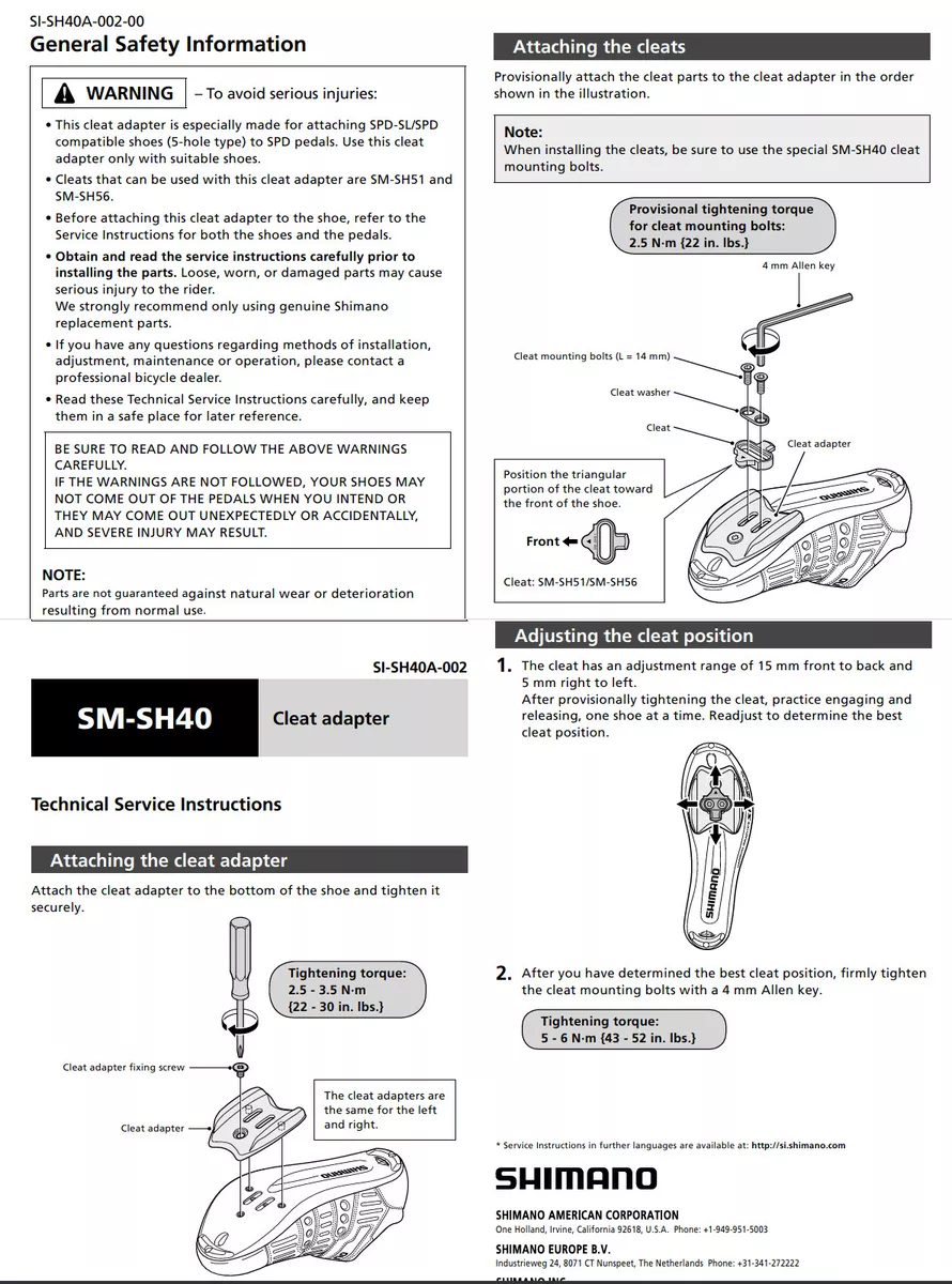Tale Søgemaskine markedsføring boks Shimano SM-SH40 SPD Cleat Adapter, Only For 5 Holes Type SPD-SL Road Shoes | eBay Tale Søgemaskine markedsføring boks Shimano SM-SH40 SPD Cleat Adapter, Only For 5 Holes Type SPD-SL Road Shoes | eBay