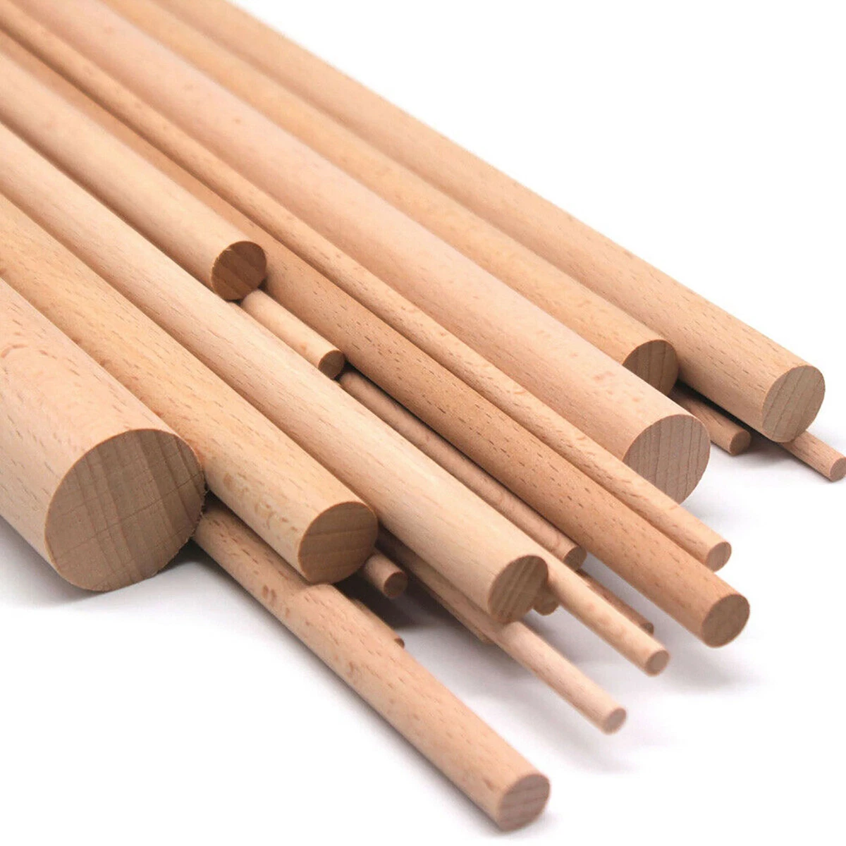 3mm to 50mm High Quality Wooden Dowels 30cm Length Craft Pole Stick Hardwood