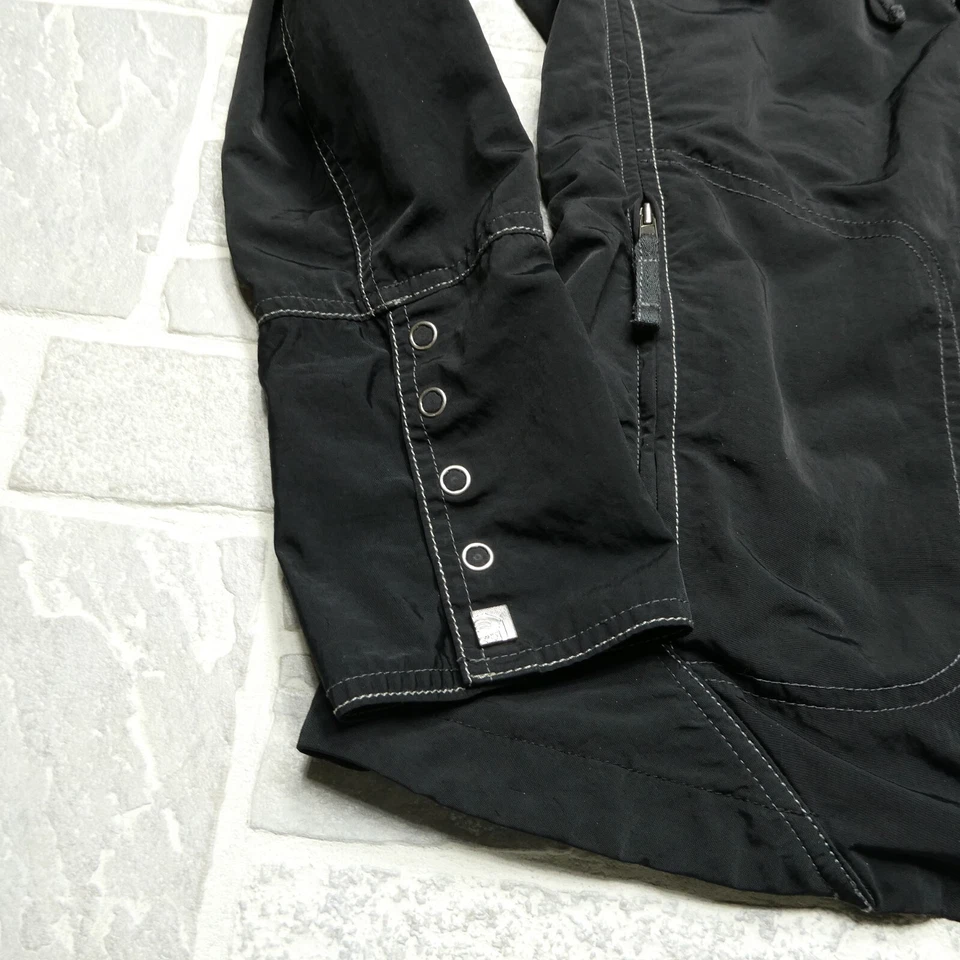 Mountain HardWear Jacket Womens Size 4 Black Purple Nylon Hooded Windbreaker - Image 4 of 4