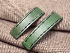 Cinturino- Spezzone 20 mm artigianale Cuoio Verde Fibbia 16 mm Made In Italy