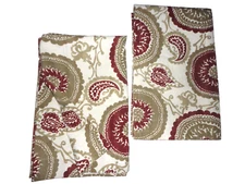 THRESHOLD FARRAH MEDALLION MAROON & TAUPE  (PAIR) DRAPERY PANELS 54 X 84 