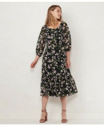 Robe Fleurie Rose Lauren Conrad Taille 8 - Neuve Sans étiquette, Longueur Genou