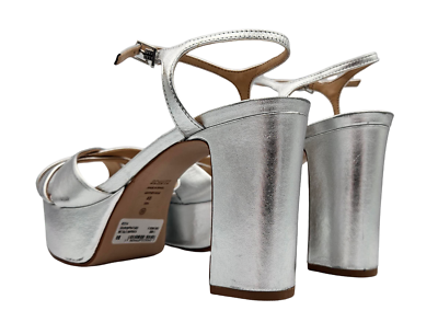 Schutz Z1839* Silver Leather Keefa Platform Sandal Women's Size 8
