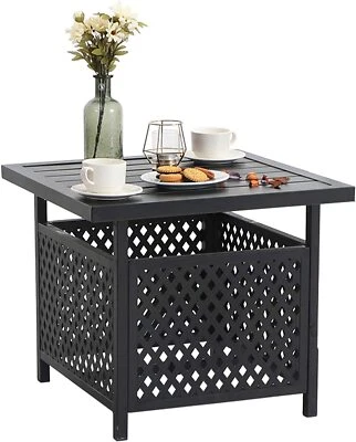 Outdoor Table Patio Umbrella Side Table Coffee Bistro Table w/1.5" Umbrella Hole - Image 1 of 4