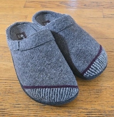 Haflinger At Hard Sole Slippers Size 40 Unisex Wool Gray Clogs