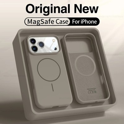 For iPhone 17 Pro Max 16 15 14 Shockproof Liquid Silicone Case Mag Safe Cover