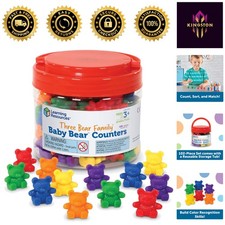 Vibrant Baby Bear Counters - 102 Pieces for Early Math and Fine Motor Skills