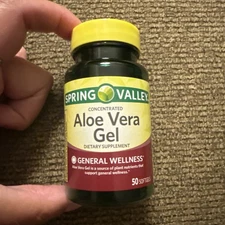Spring Valley Concentrated Aloe Vera Gel Dietary Supplement 50 Softgel EXP 10/26