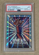 2021-22 DONRUSS GREAT X-PECTATIONS HOLO TEAL LASER #21 CADE CUNNINGHAM PSA 9 MT
