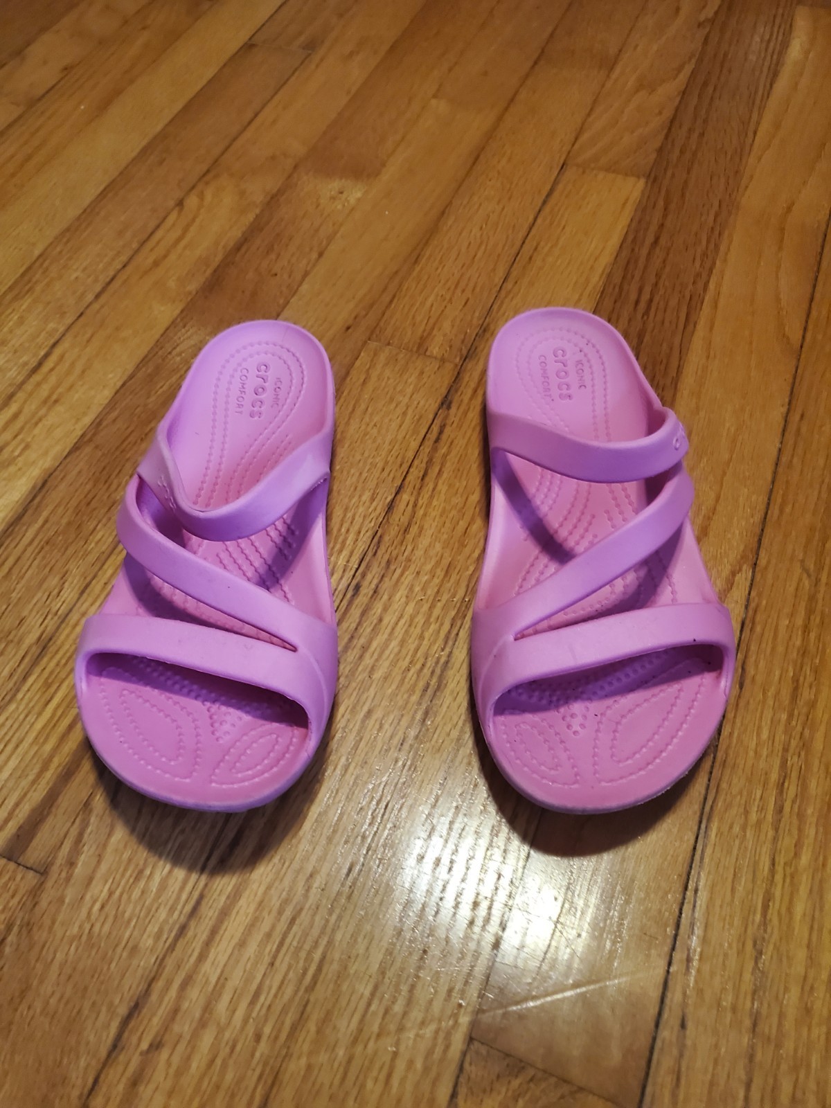 Crocs Womens Patricia Diamante Wedge Heel Slides Sandals 9 Pink